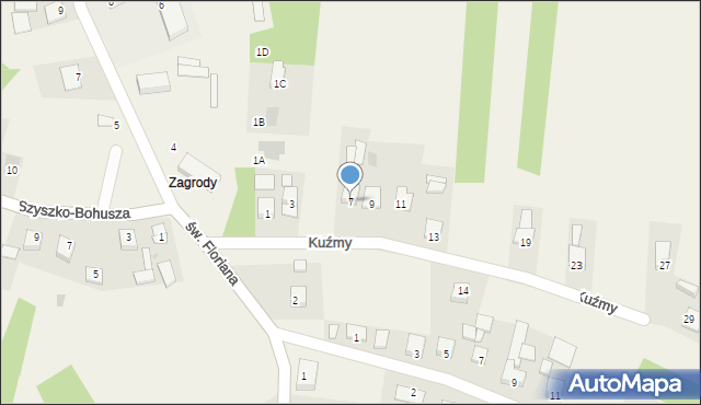 Bucze, Kuźmy Andrzeja, ks., 7, mapa Bucze