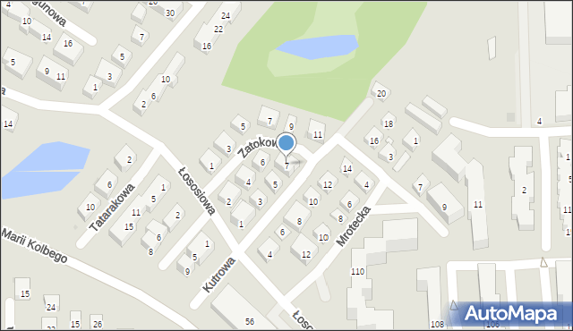 Bydgoszcz, Kutrowa, 7, mapa Bydgoszczy