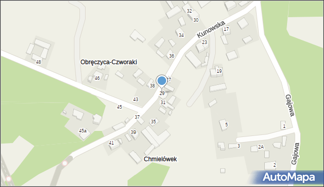 Chmielów, Kunowska, 29, mapa Chmielów