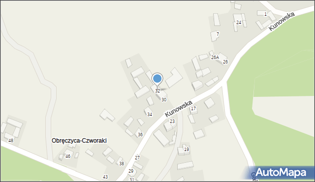 Chmielów, Kunowska, 32, mapa Chmielów