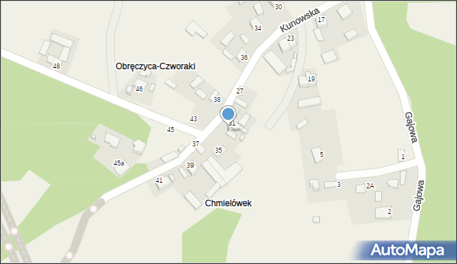 Chmielów, Kunowska, 33, mapa Chmielów