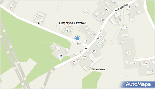 Chmielów, Kunowska, 45, mapa Chmielów