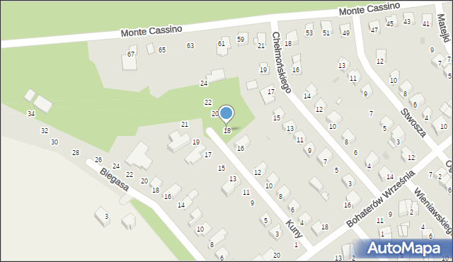 Ciechanów, Kuny Henryka, 18, mapa Ciechanów