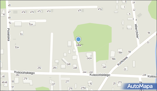Częstochowa, Kusocińskiego Janusza, 246a, mapa Częstochowy