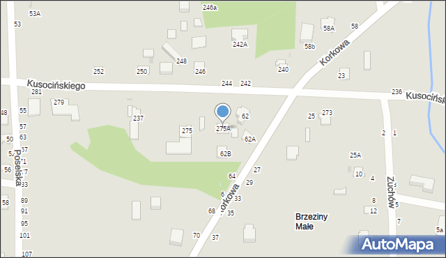 Częstochowa, Kusocińskiego Janusza, 275A, mapa Częstochowy