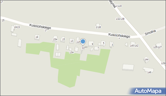 Częstochowa, Kusocińskiego Janusza, 11, mapa Częstochowy