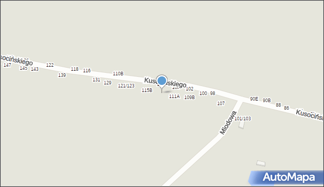 Częstochowa, Kusocińskiego Janusza, 113B, mapa Częstochowy