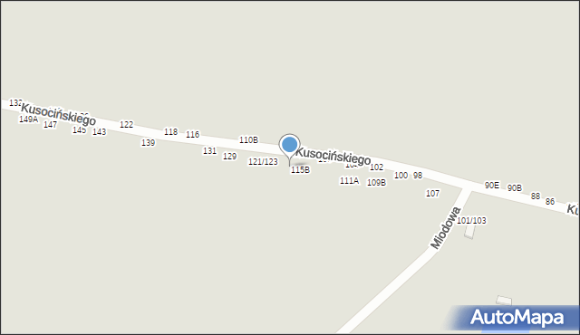 Częstochowa, Kusocińskiego Janusza, 117, mapa Częstochowy