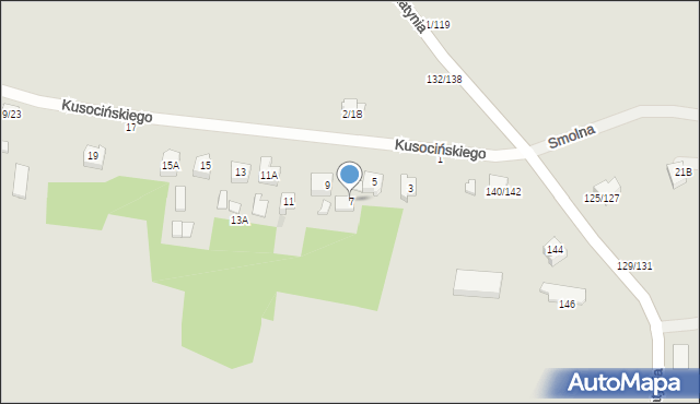 Częstochowa, Kusocińskiego Janusza, 7, mapa Częstochowy