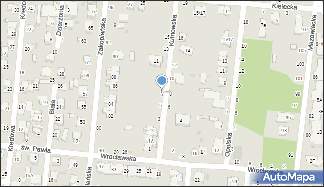 Częstochowa, Kutnowska, 7, mapa Częstochowy