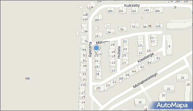 Częstochowa, Kutrzeby Tadeusza, gen., 2/3, mapa Częstochowy