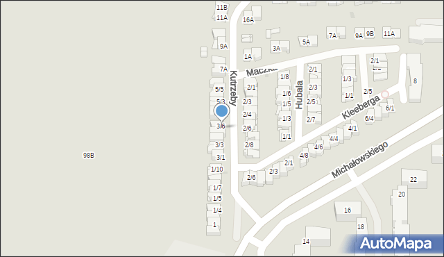 Częstochowa, Kutrzeby Tadeusza, gen., 3B, mapa Częstochowy