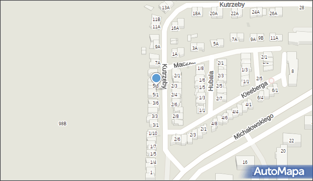 Częstochowa, Kutrzeby Tadeusza, gen., 5A, mapa Częstochowy