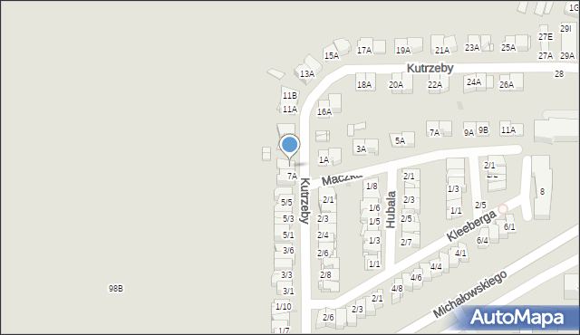 Częstochowa, Kutrzeby Tadeusza, gen., 7B, mapa Częstochowy