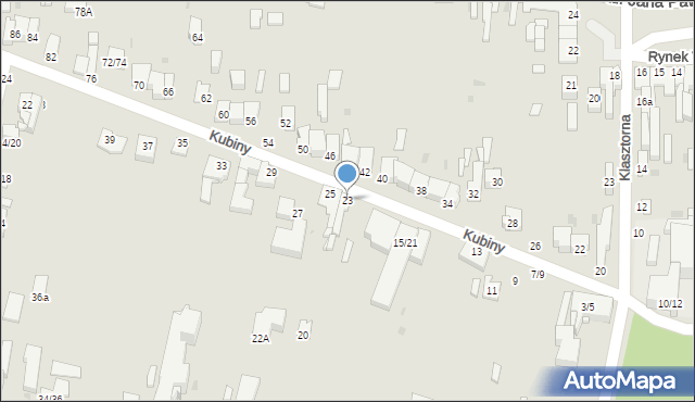 Częstochowa, Kubiny Teodora, ks. bp., 23, mapa Częstochowy