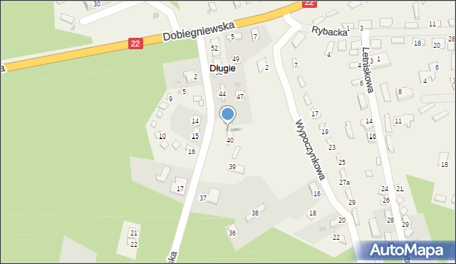 Długie, Kurowska, 41, mapa Długie