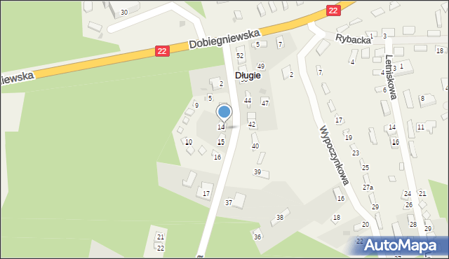 Długie, Kurowska, 7, mapa Długie