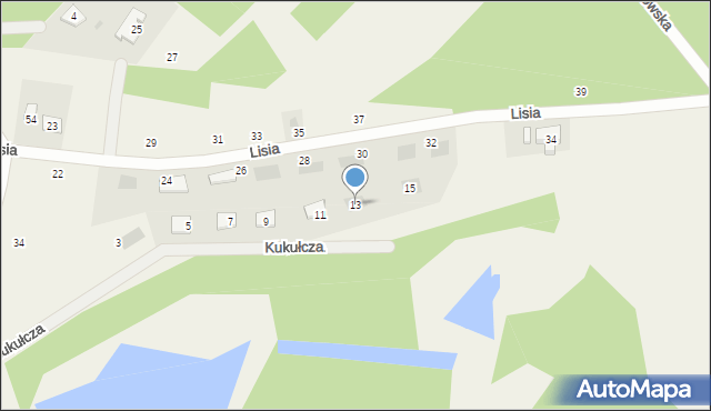 Dzikowo, Kukułcza, 13, mapa Dzikowo