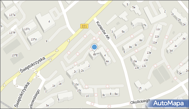 Gdańsk, Kurierów Armii Krajowej, 4d, mapa Gdańska