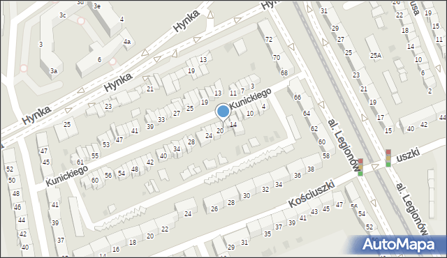 Gdańsk, Kunickiego Stanisława, 18, mapa Gdańska