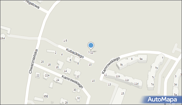Gdynia, Kubackiego Franciszka, 7-11, mapa Gdyni