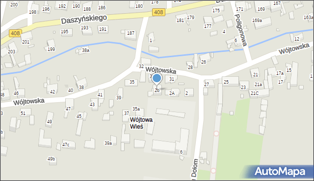 Gliwice, Ku Dołom, 2b, mapa Gliwic