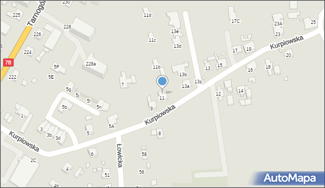 Gliwice, Kurpiowska, 11a, mapa Gliwic