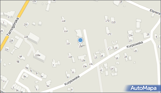 Gliwice, Kurpiowska, 13d, mapa Gliwic