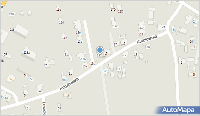 Gliwice, Kurpiowska, 13M, mapa Gliwic