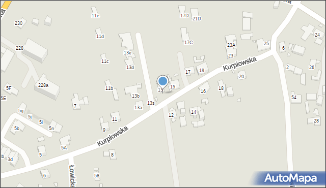 Gliwice, Kurpiowska, 13M, mapa Gliwic