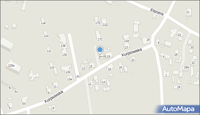 Gliwice, Kurpiowska, 17, mapa Gliwic