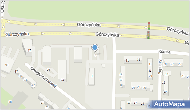 Gorzów Wielkopolski, Kućki Waldemara, 3, mapa Gorzów Wielkopolski