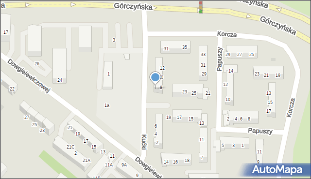 Gorzów Wielkopolski, Kućki Waldemara, 8, mapa Gorzów Wielkopolski