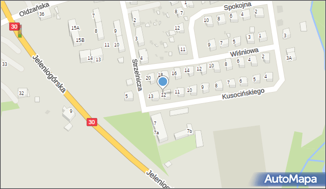 Gryfów Śląski, Kusocińskiego Janusza, 12, mapa Gryfów Śląski