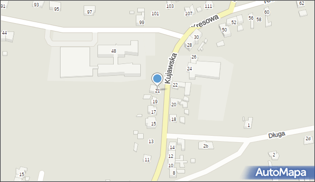 Gubin, Kujawska, 21, mapa Gubin