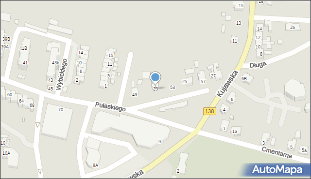 Gubin, Kujawska, 23, mapa Gubin