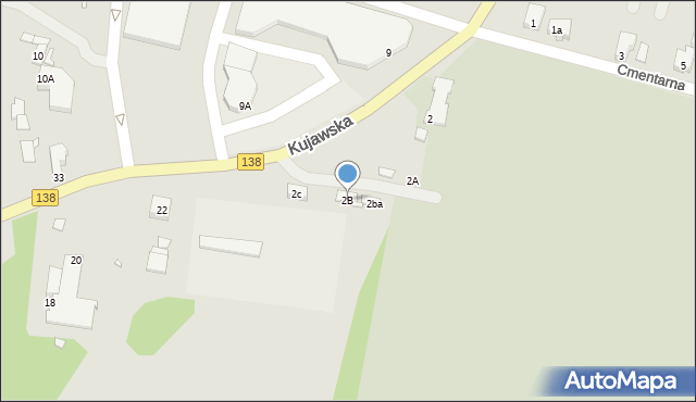 Gubin, Kujawska, 2B, mapa Gubin