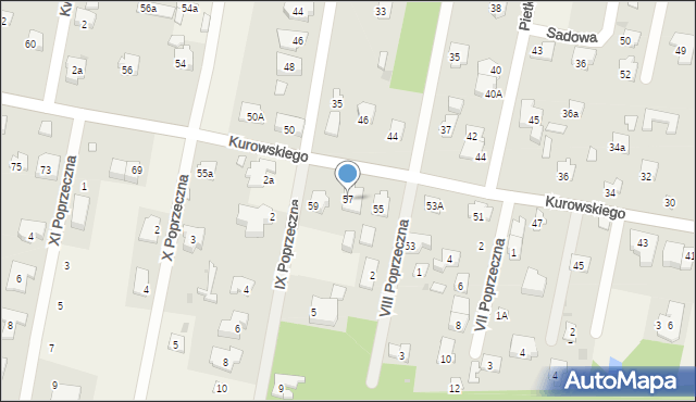 Hornówek, Kurowskiego Wacława, ks., 57, mapa Hornówek