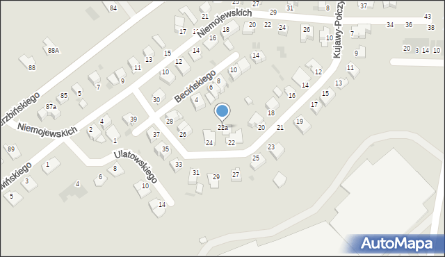 Inowrocław, Kujawy-Połczyńskiego Marcelego, 22a, mapa Inowrocławia