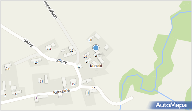 Jabłonka, Kurzaków, 18, mapa Jabłonka