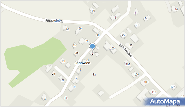 Janowice, Kubika Jana, 1, mapa Janowice