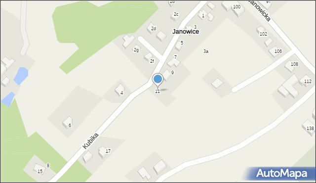 Janowice, Kubika Jana, 11, mapa Janowice