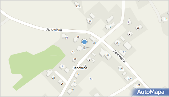 Janowice, Kubika Jana, 2a, mapa Janowice