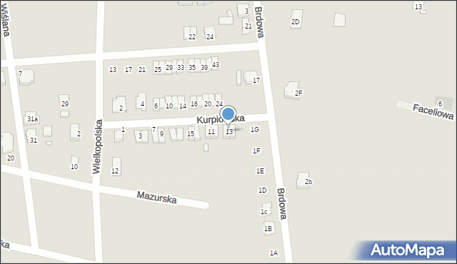 Jarocin, Kurpiowska, 13, mapa Jarocin