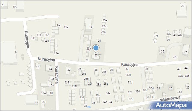 Jastrzębia Góra, Kuracyjna, 23, mapa Jastrzębia Góra