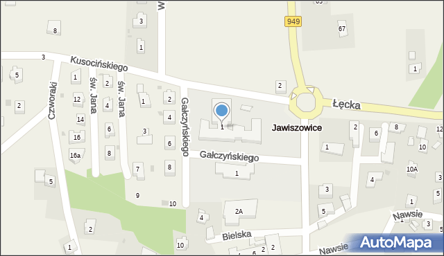 Jawiszowice, Kusocińskiego Janusza, 1, mapa Jawiszowice