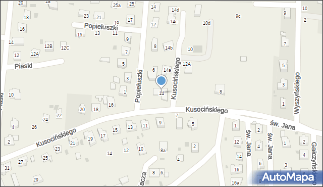 Jawiszowice, Kusocińskiego Janusza, 14, mapa Jawiszowice