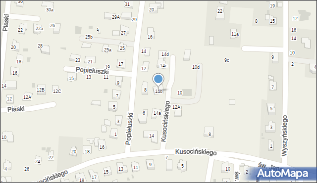 Jawiszowice, Kusocińskiego Janusza, 14b, mapa Jawiszowice