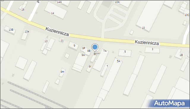 Jawor, Kuziennicza, 9C, mapa Jawor