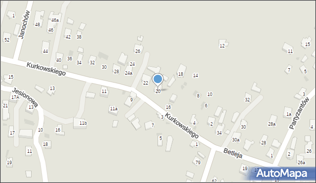 Jedlicze, Kurkowskiego Maurycego, 20, mapa Jedlicze